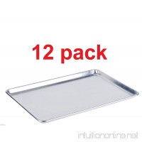 Premier Choice 12 Pack Baking Sheet Pans 18" x 26" Full Size Aluminum Bun Pan Set of 12 Wire in Rim - B0173PUGTE
